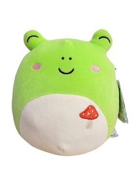 Squishmallows Wendy Bright Green Frog Plush with Cream Belly and Pink Cheeks